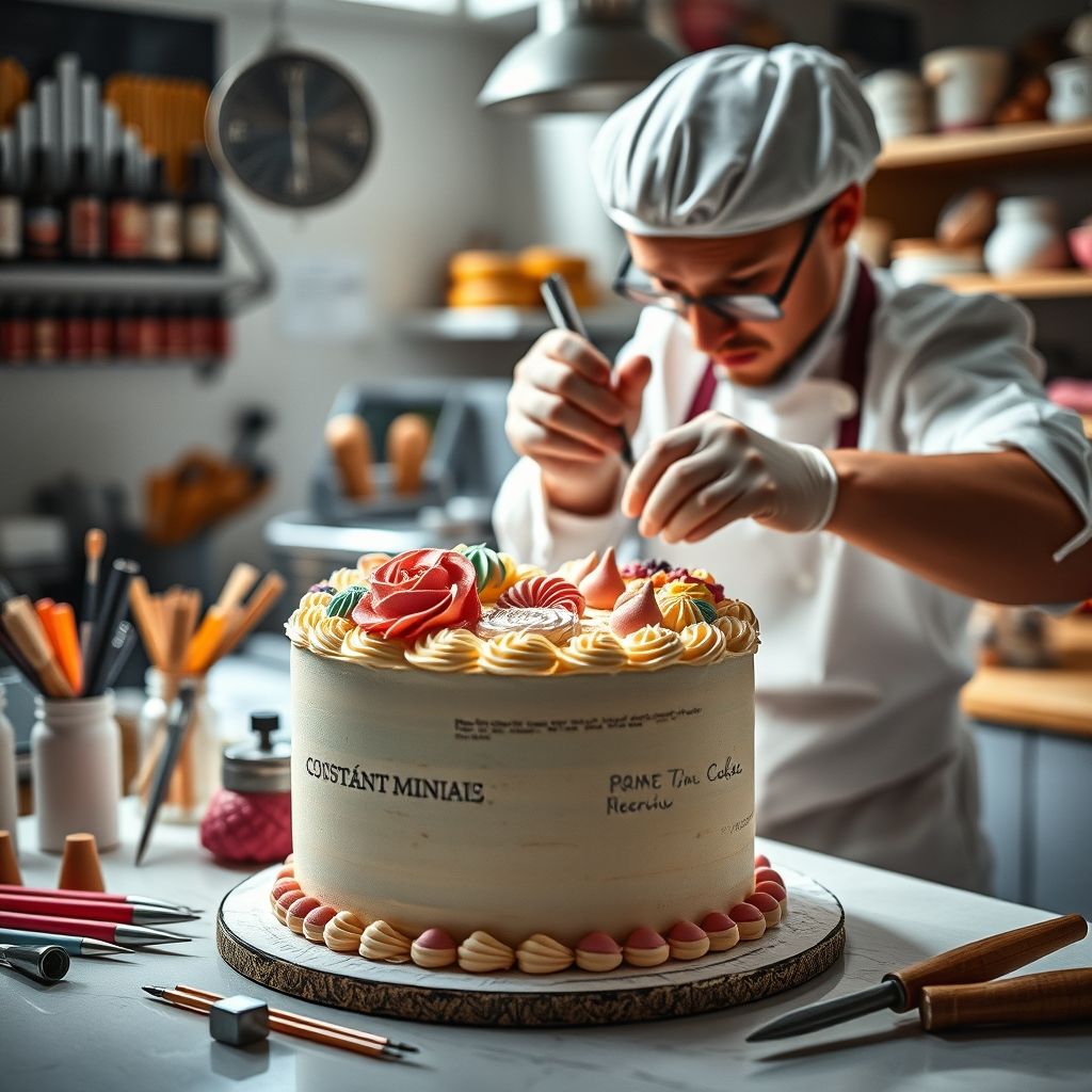 Article inspirant sur la décoration pâtissière, présentant les techniques et outils qui transforment un gâteau en œuvre d'art comestible, mêlant tradition et modernité.